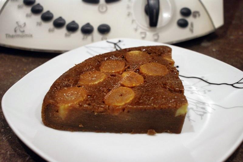 Large picture of chocolate caramel banana cake thermomix