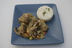 Veal blanquette in a white sauce thermomix