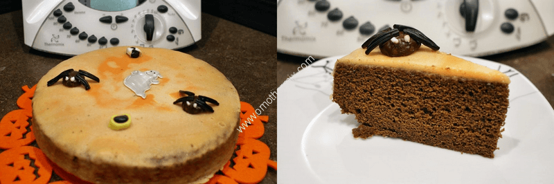 Image grande un gâteau d'halloween chocolat orange thermomix