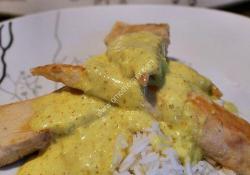 Aiguillettes de poulet, sauce curry et riz thermomix