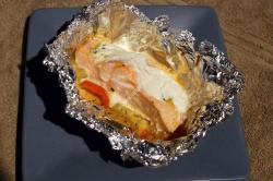 Papillote de saumon sur lit de ratatouille thermomix