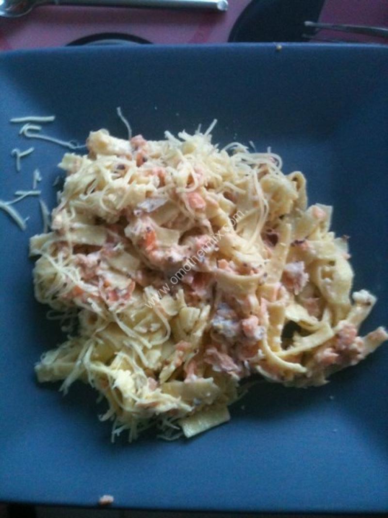 Image grande des tagliatelles au saumon thermomix